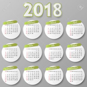 2018 year calendar design. Vector illustration Eps 10